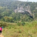 On the way back  All to soon the time is up and we had to head back towards Phong Nha Village. In the back, the main entrance to Hang En.